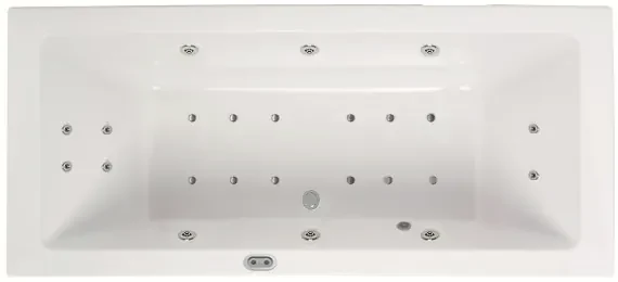 Lambini Designs Cube bubbelbad 190x90cm elektronisch 6+4+2 hydrojets en 12 aerojets met bedieningspaneel chroom