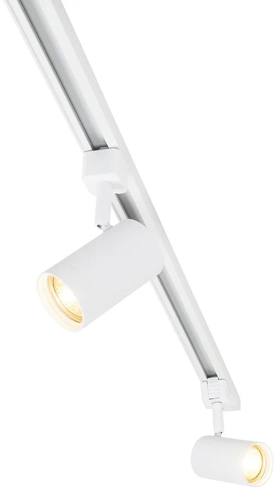 Modern 1-fase railsysteem met 10 Spot / Opbouwspot / Plafondspots wit - Jeana Modern GU10 Binnenverlichting Lamp