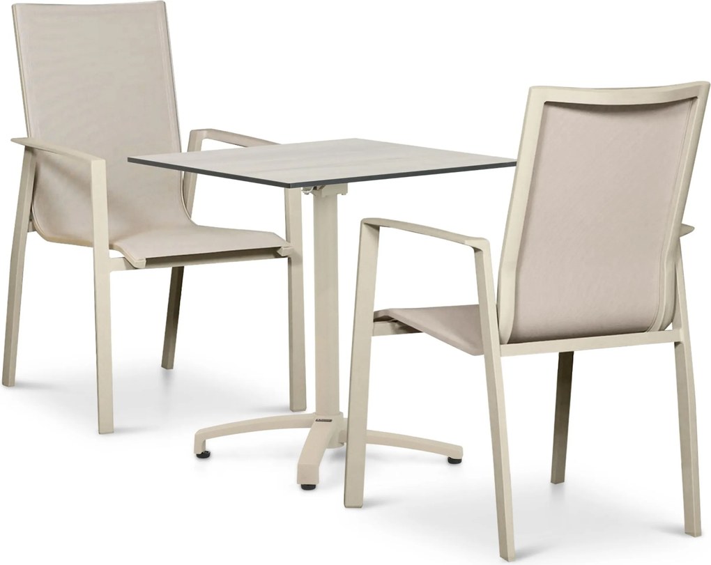 Tuinset 2 personen 707 cm Aluminium Zand/Beige Lifestyle Garden Furniture Ultimate/Marano