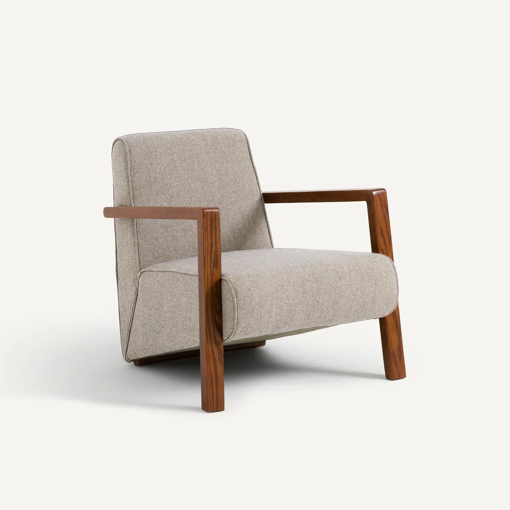 Fauteuil in wol en polyester Sanami