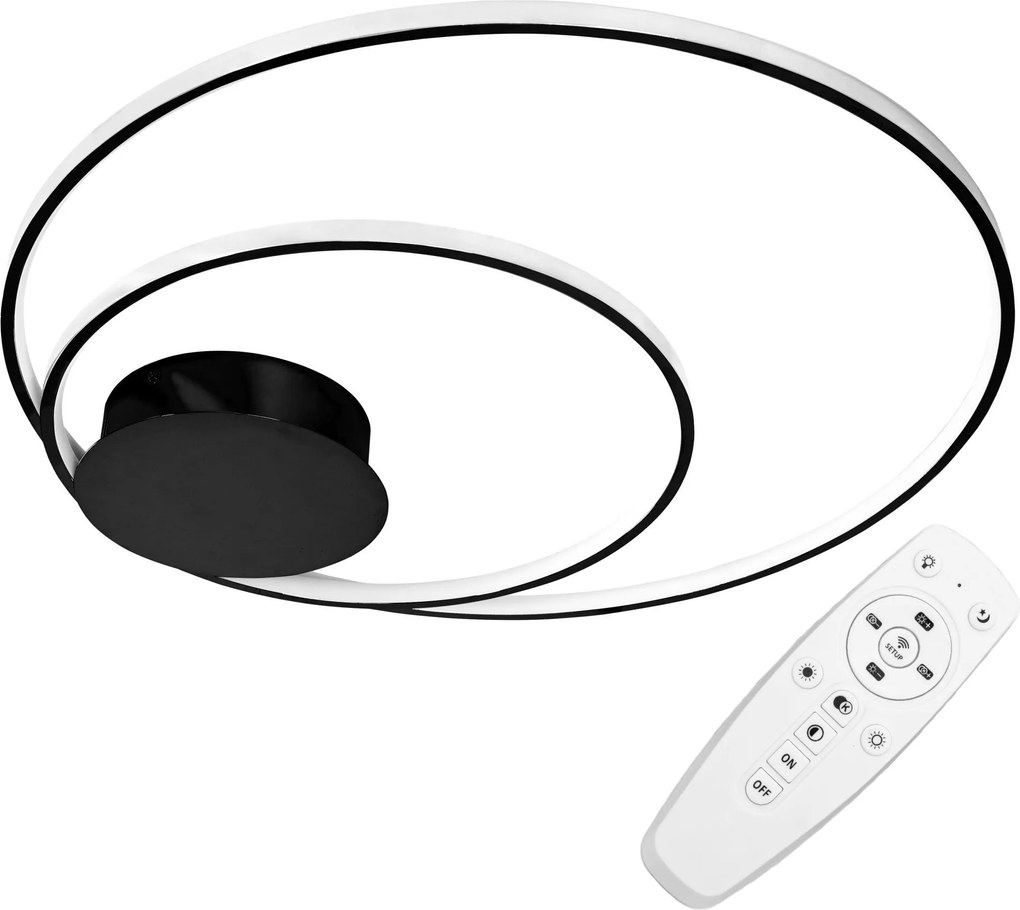 PLAFONDLAMP MET AFSTANDSBEDIENING PLAFON LED ZWART APP802-C