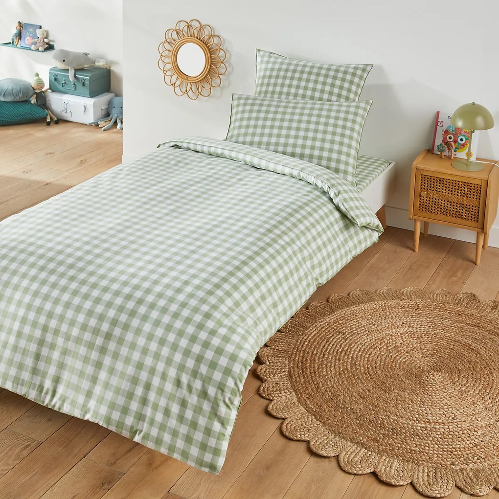Dekbedovertrek in katoen, voor kinderen, Veldi vert