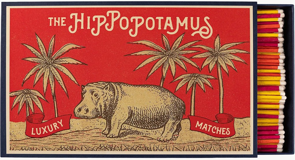 Design luciferdoosje Hippopotamus
