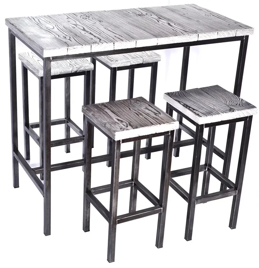 CHYRKA® Bartafel barkruk LS bartafel SAMBOR barmeubel loft vintage bar industrieel design handgemaakt hout metaal