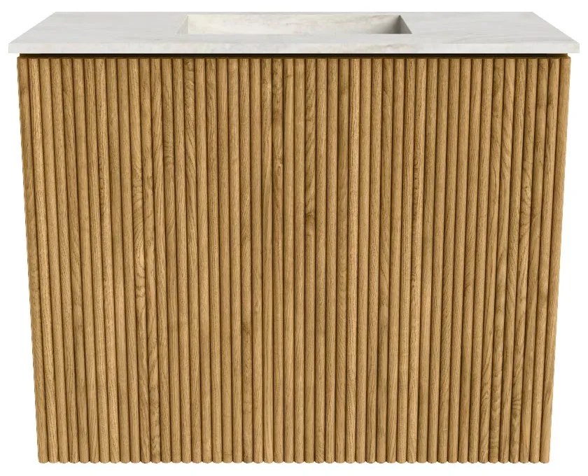 Mondiaz Joya DLux 50cm toiletmeubel oak met wastafel faye midden zonder kraangat ostra
