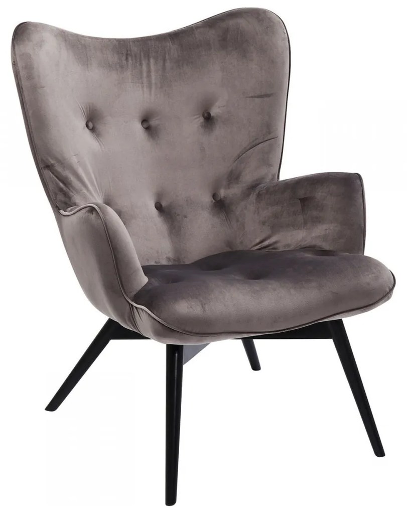 Kare Design Vicky Velvet Fauteuil Fluweel Grijs