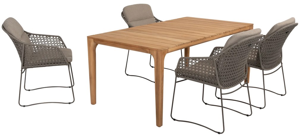 Liam Moretti dining tuinset 5 delig 180x100xH75 cm teak terre 4 Seasons Outdoor