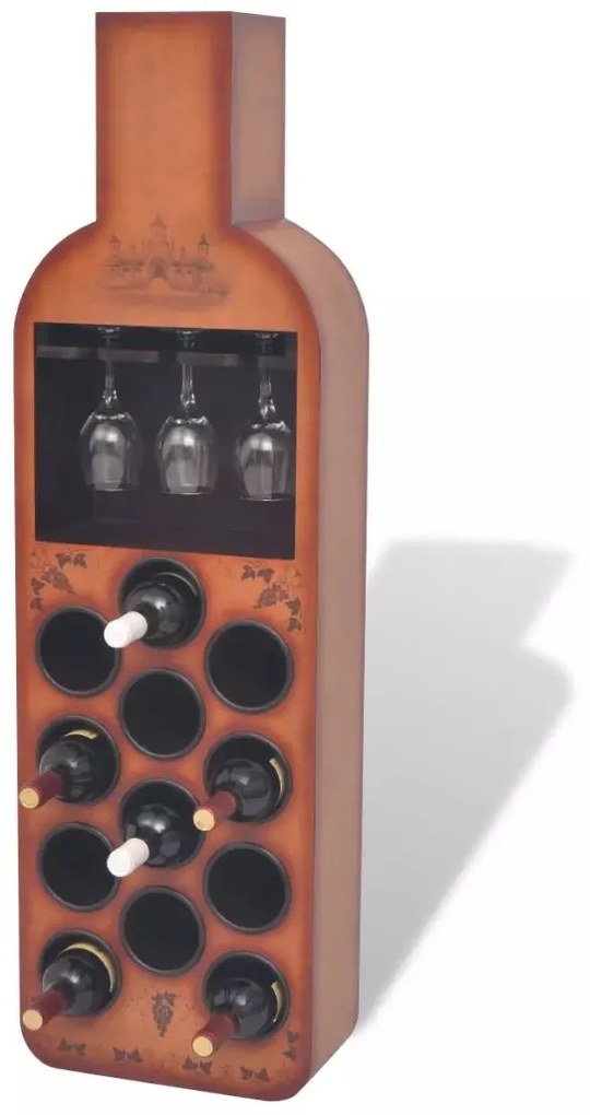 Medina Wijnrek flesvormig voor 12 flessen bruin