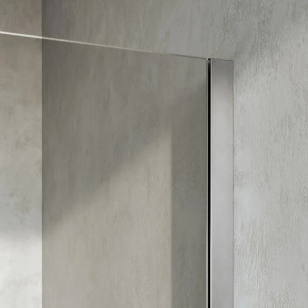 Brauer Stellar nisdeur met vaste wand 140cm RVS geborsteld PVD