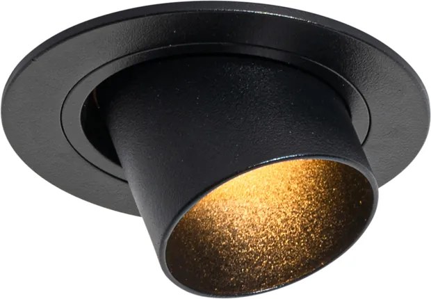 Moderne inbouwspot zwart GU10 35mm rond kantelbaar - Installa