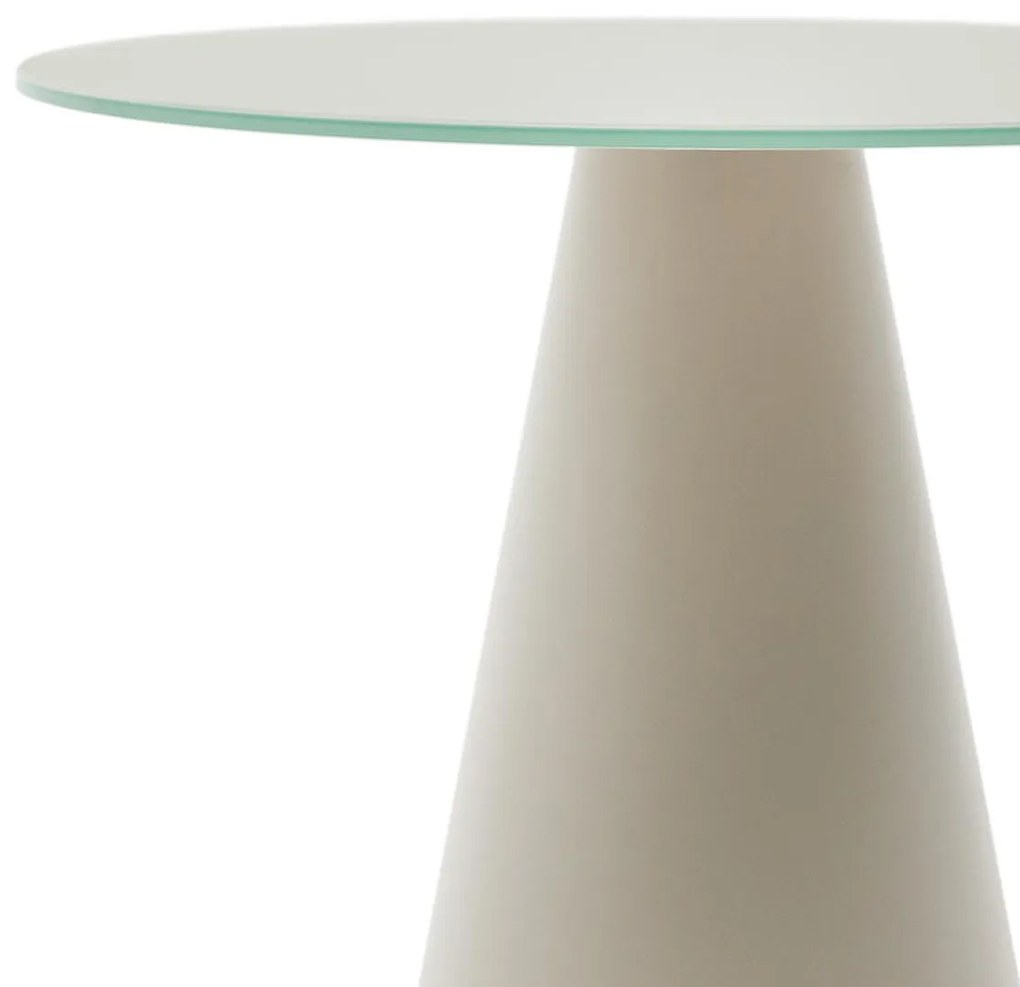 Kave Home Wilshire Ronde Bijzettafel Mat Glas Grijs 50 Cm - 50 X 50cm.