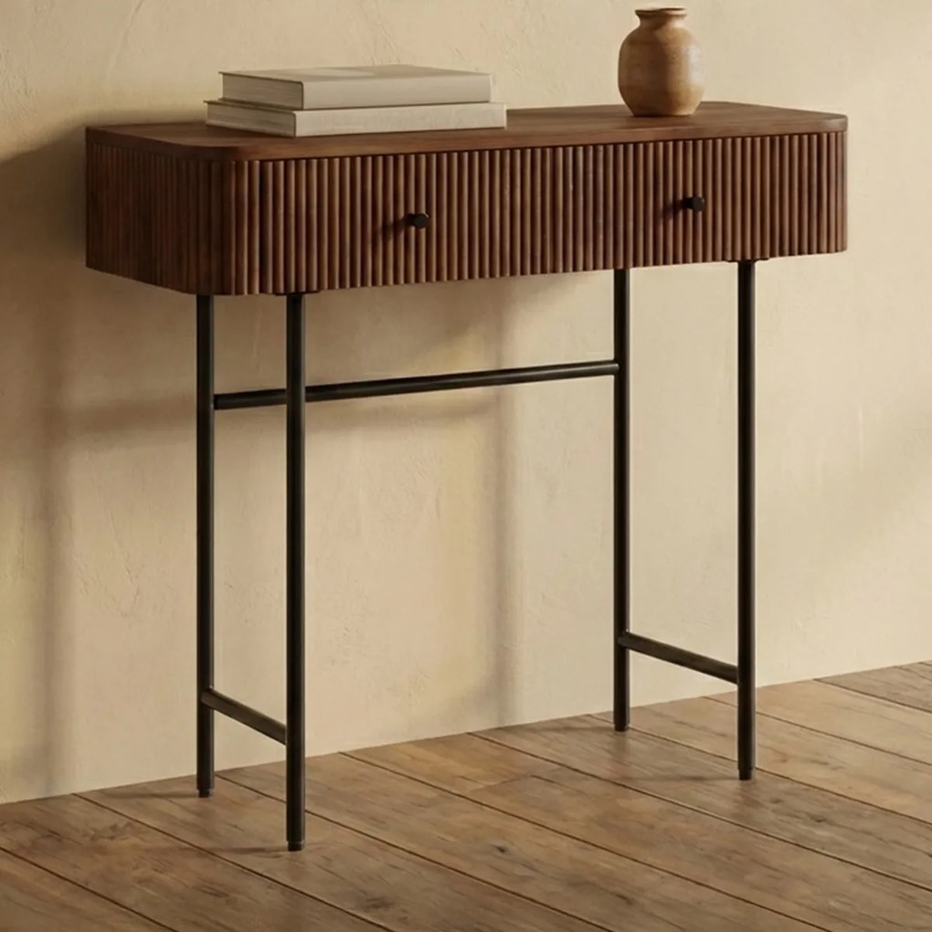 Haltafel Ribbel Hout 80 Cm - 80 X 35cm.