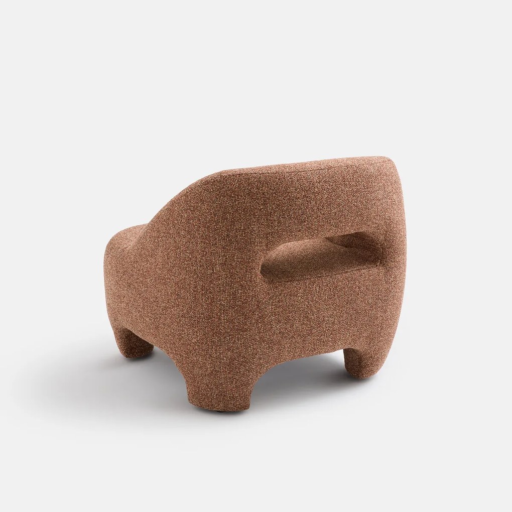 Compacte gestoffeerde fauteuil, bekleed met gestructureerde stof, INAGA