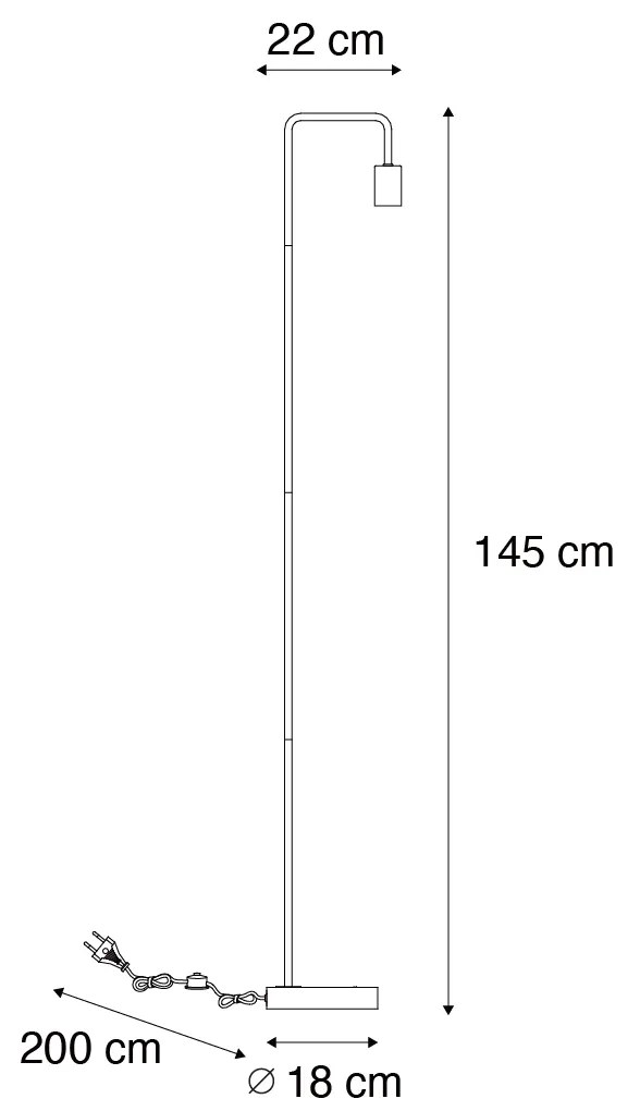 Moderne vloerlamp brons rond 145cm - Facil Modern E27 Binnenverlichting Lamp