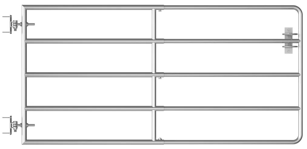 vidaXL Poort met 5 stangen (95-170)x90 cm staal zilverkleurig