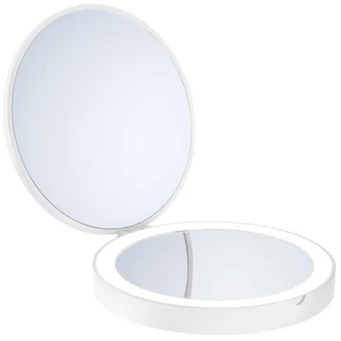 Smedbo Outline Lite make-up spiegel Rond 12cm LED 7x vergrotend Mat Wit FX627