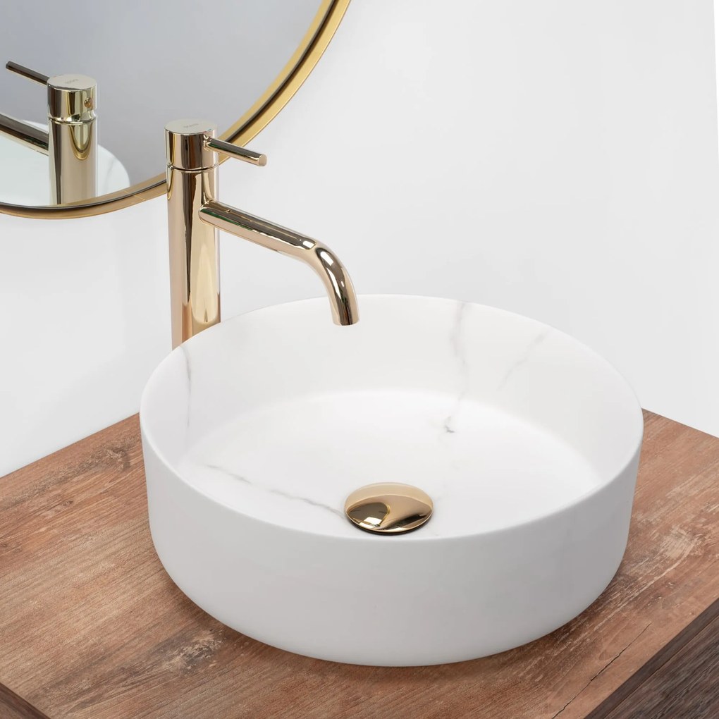 Opzetwastafel Rea Sami Marble Mat