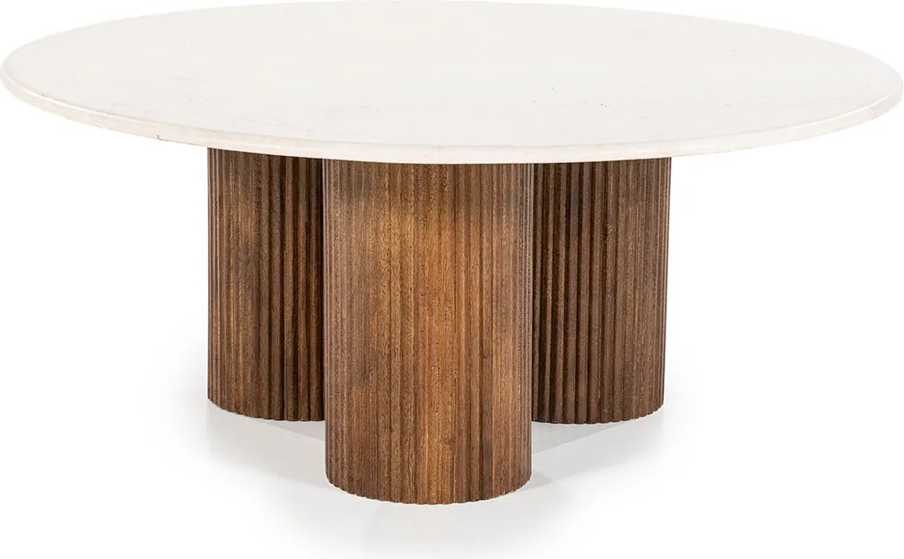 Ronde Salontafel Creme Marmer - 90 X 90cm.
