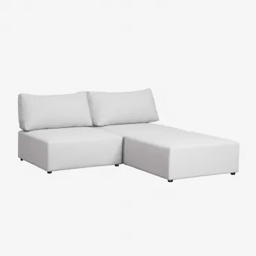 2-delige Modulaire Bank Met Kata Poef Stof Crème Beige - Sklum