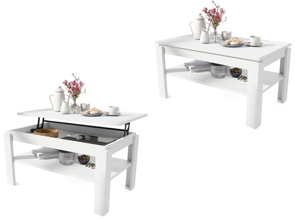 ASTI-P Wit mat - moderne salontafel met liftblad