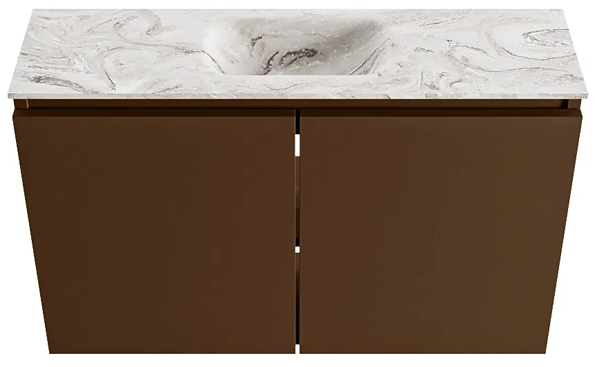 Mondiaz Ture DLux toiletmeubel 80cm rust met wastafel glace midden met kraangat