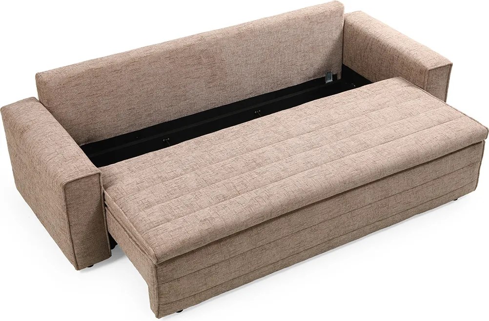 Bruine Slaapbank Met Strepen Stiksel