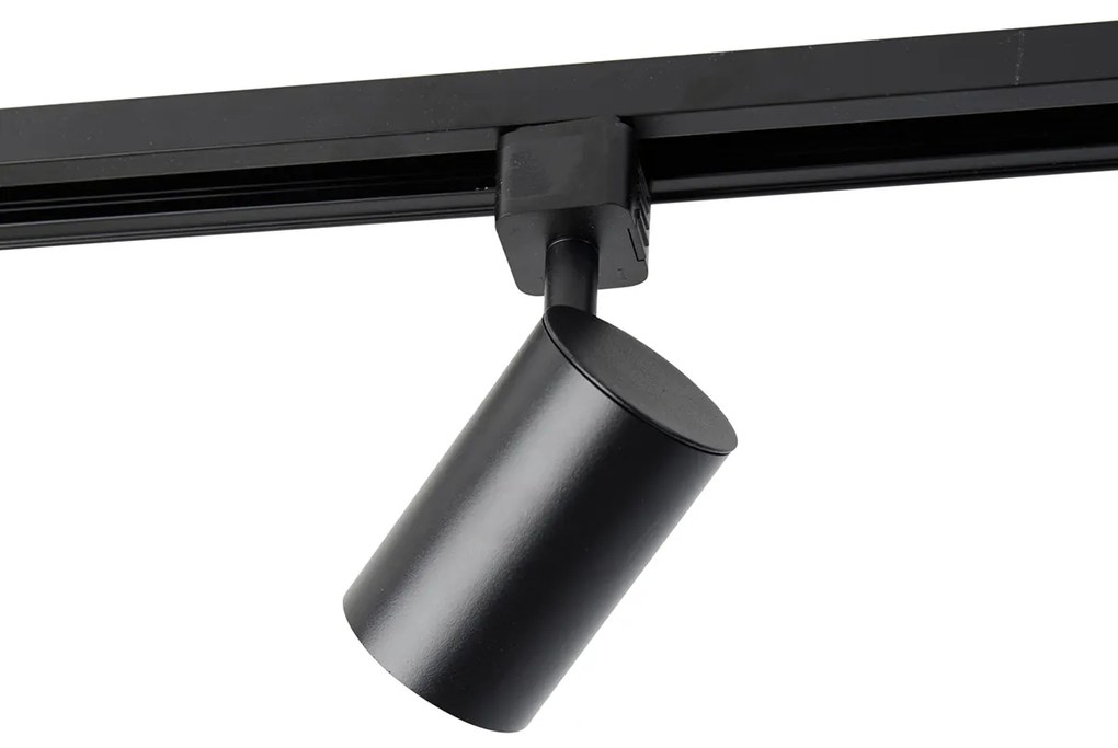 Modern railsysteem met 4 Spot / Opbouwspot / Plafondspots zwart 1-fase - Iconic Yade Modern GU10 Binnenverlichting Lamp