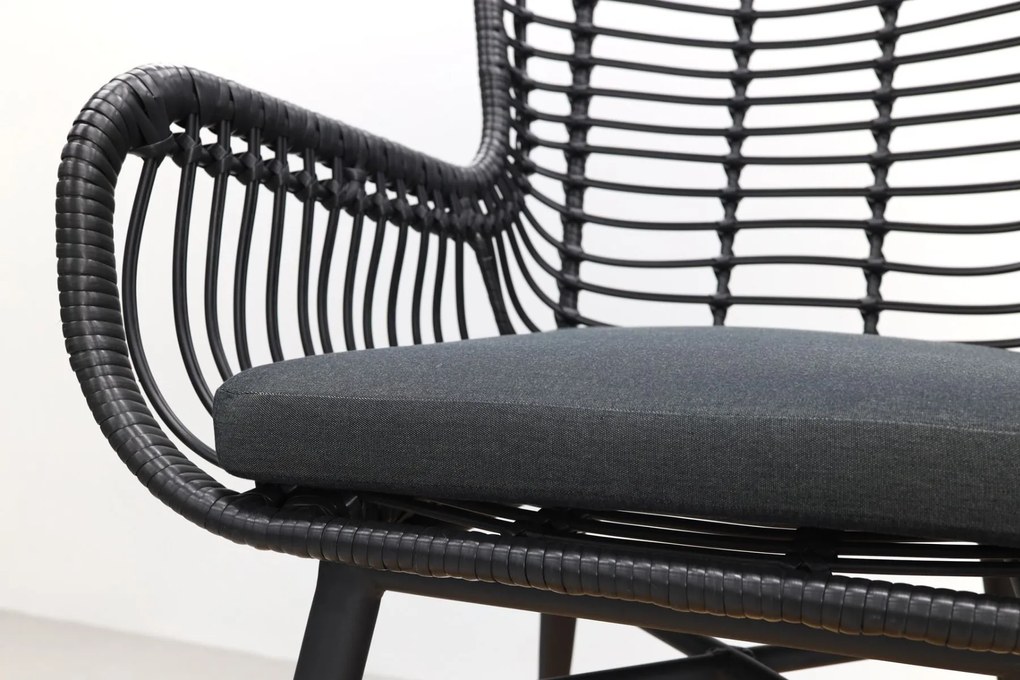 Jasmine Black/Silva 6-persoons ovale dining tuinset 240x115 cm. - Houtlook