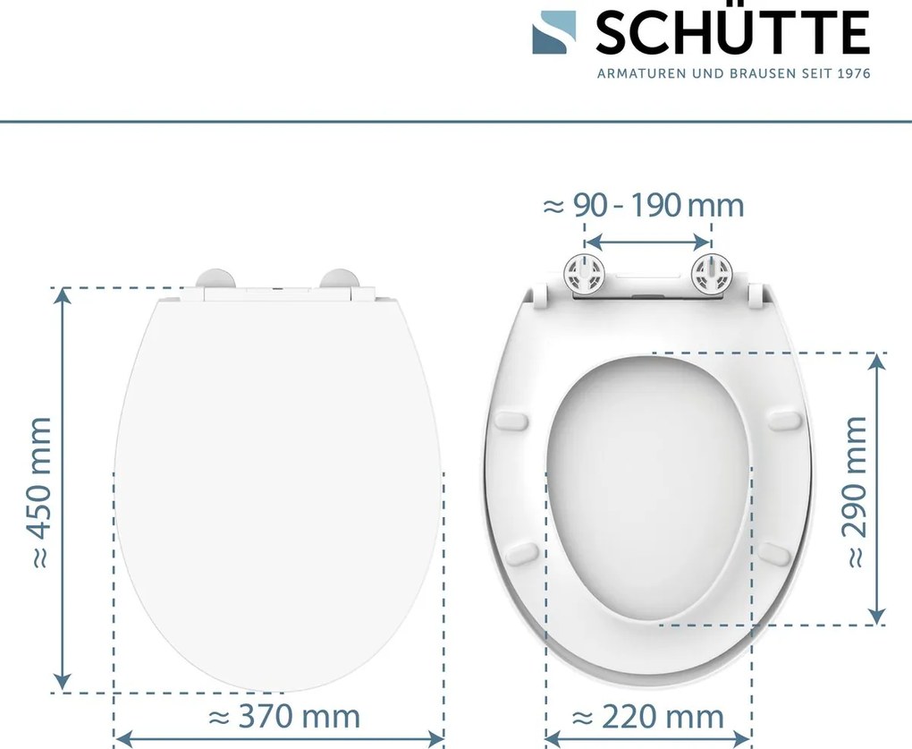 Schutte Blakely softclose toiletzitting met quick release en LED-verlichting wit glans