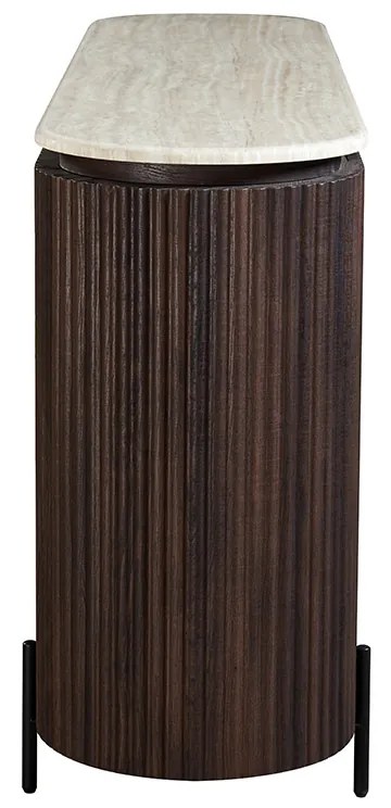 Walnoot Dressoir Met Travertin Blad - 180x40x85cm.