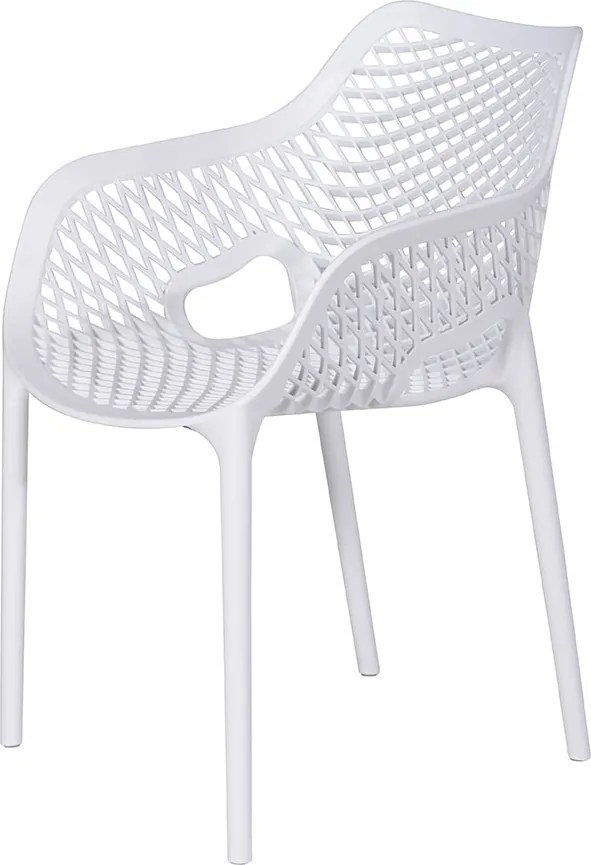 Garden Impressions Air XL kunststof tuinstoel wit - set van 4 stuks