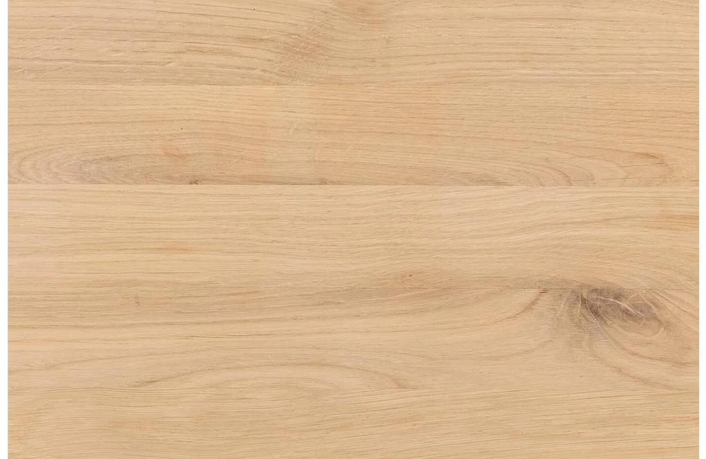 Goossens Bijzettafel Quinze, hout eiken onbewerkt, modern design, 110 x 50 x 50 cm