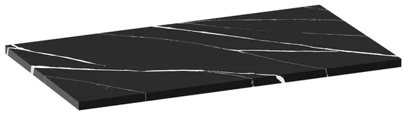 BRAUER Artificial Marble Wastafelblad - 80x46x2cm - zonder kraangat - composiet - Nero Marquina TB-MR80NM