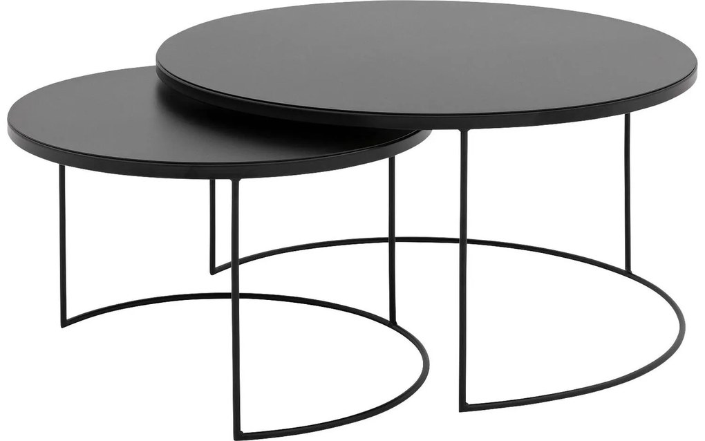 Goossens Salontafel Oda rond, metaal zwart, elegant chic, 80 x 41 x 80 cm