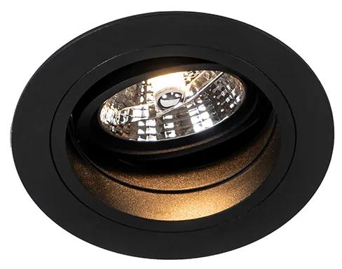 Ronde inbouwspot zwart verstelbaar - Chuck 70 Modern GU10 Binnenverlichting Lamp