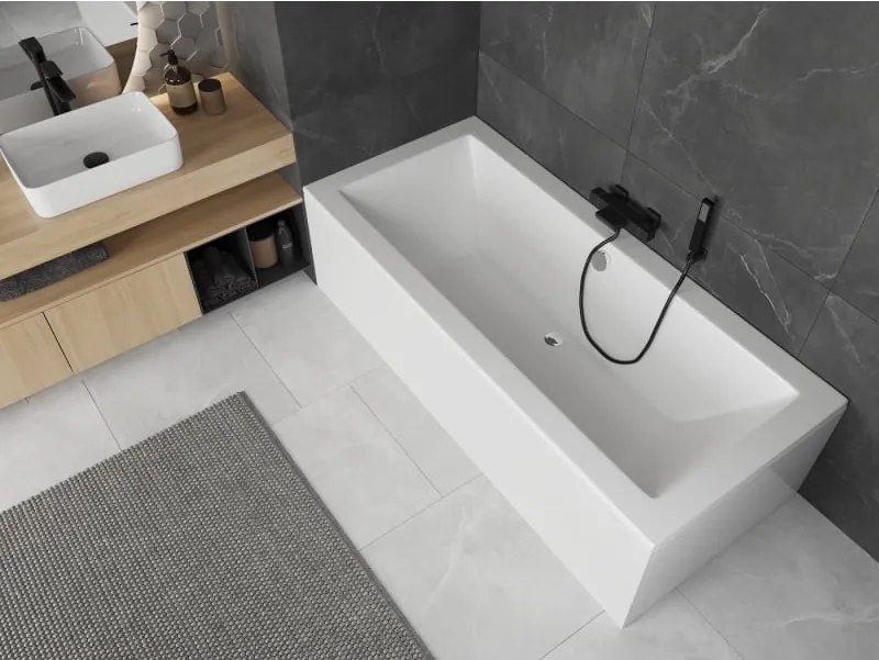 Mexen Cube rechthoekig bad 160 x 70 cm met ombouw, wit - 55051607000X