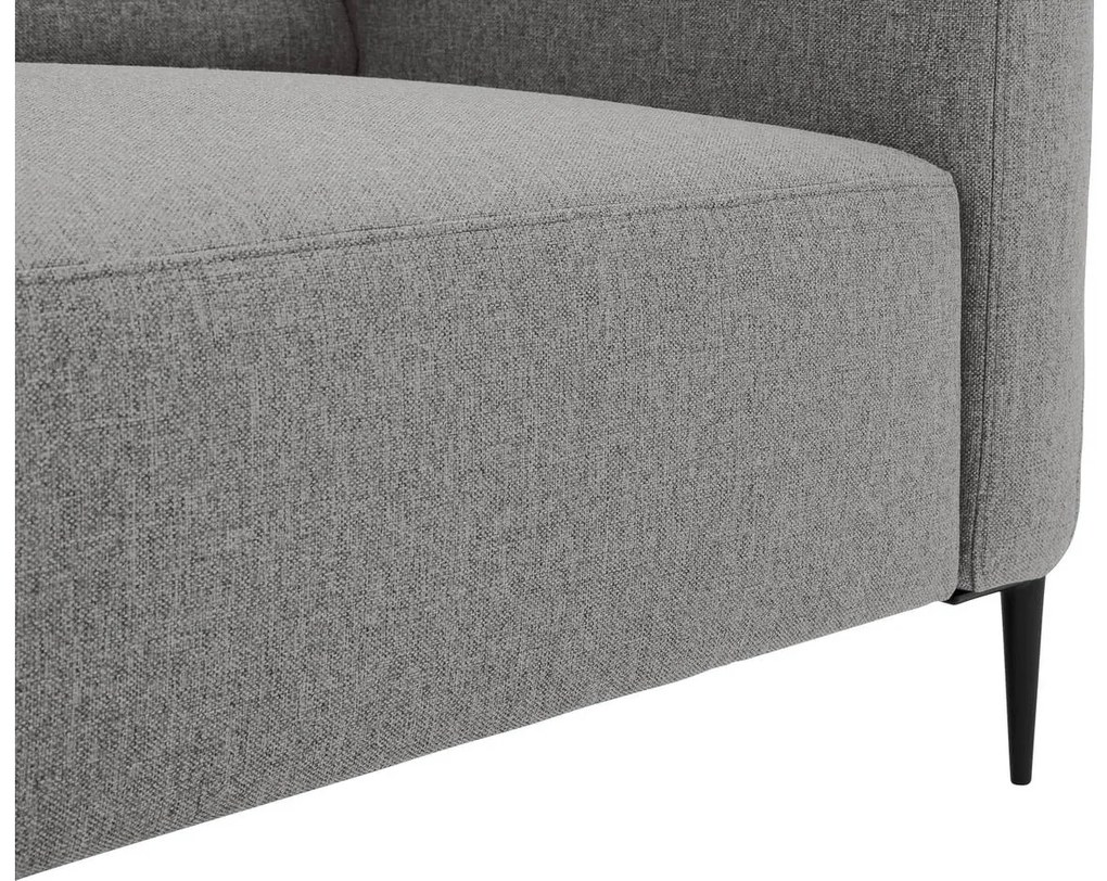 Goossens Key West lichtgrijs, stof, 2,5-zits, modern design met ligelement links
