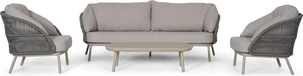 Stoel en Bank Loungeset 5 personen Rope Zand/Beige  Santika Furniture Santika