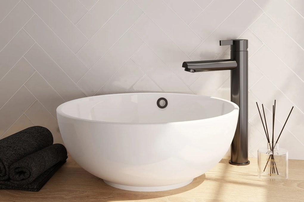 Brauer Gunmetal Edition ColdStart verhoogde wastafelkraan energy-saving model E gunmetal geborsteld PVD