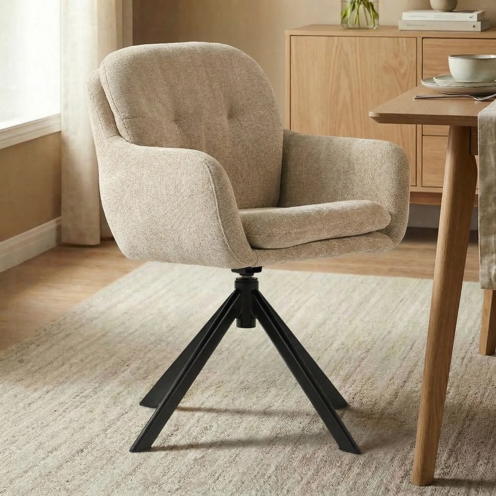 Draaibare Eetkamerstoel Beige