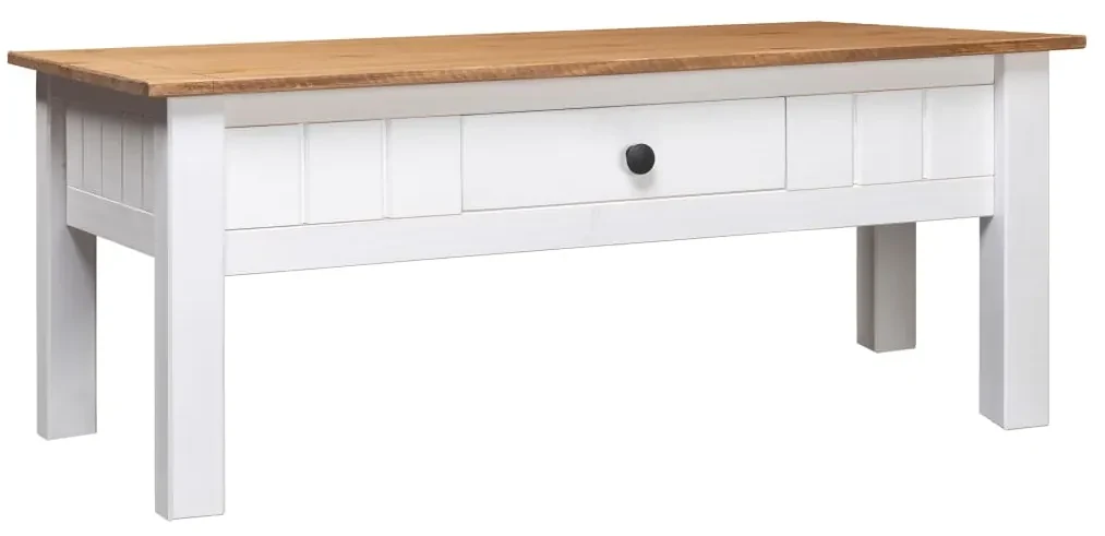vidaXL Salontafel Panama Range 100x60x45 cm massief grenenhout wit