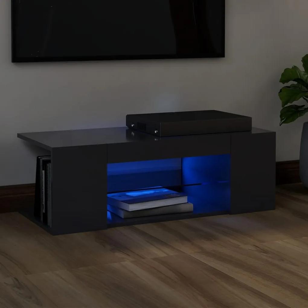 vidaXL Tv-meubel met LED-verlichting 90x39x30 cm grijs