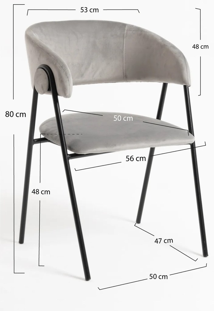 Mihu Zwart Fluwelen Stoel