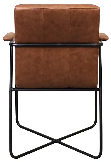 Eetkamerstoel - Henry - lederlook Soft cognac