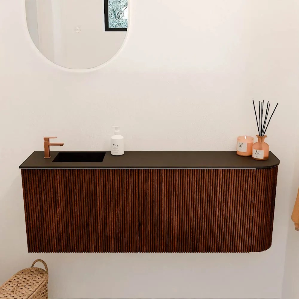 Mondiaz Joya 110cm toiletmeubel ronding rechts ruby met wastafel faye links 1 kraangat urban