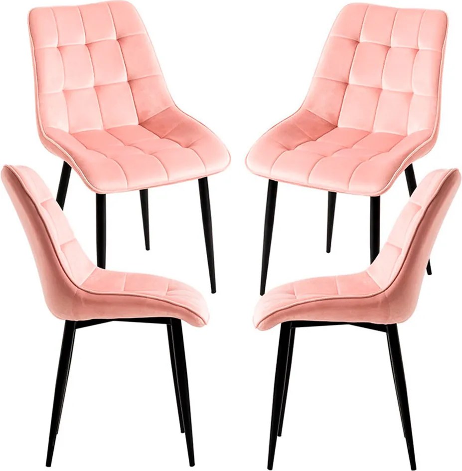 Set 4 Cade Fluwelen Stoelen