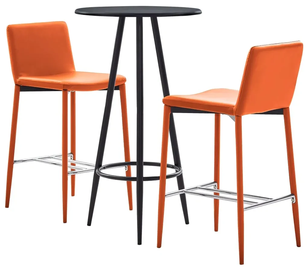 vidaXL 3-delige Barset kunstleer oranje