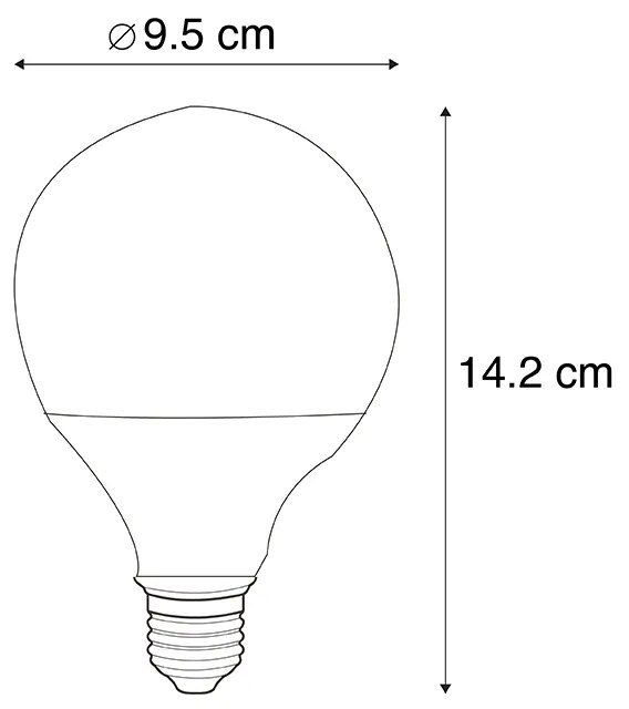 Smart E27 dimbare LED lamp G95 11W 900 lm 2200-4000K RGB