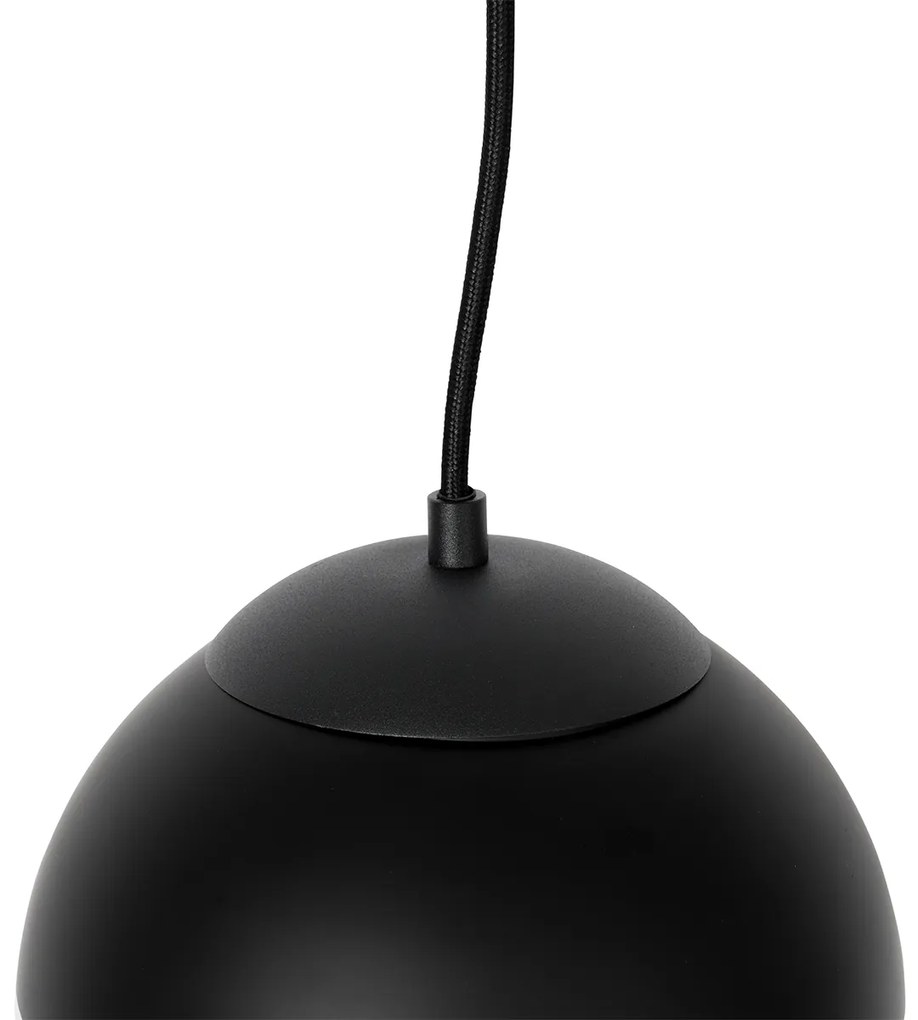 Retro hanglamp zwart met helder glas 20 cm - Eclipse