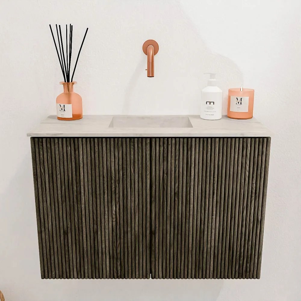 Mondiaz Joya DLux 60cm toiletmeubel shadow met wastafel faye midden zonder kraangat ostra
